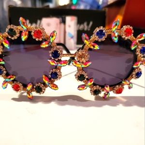 Jewel encrusted round shades